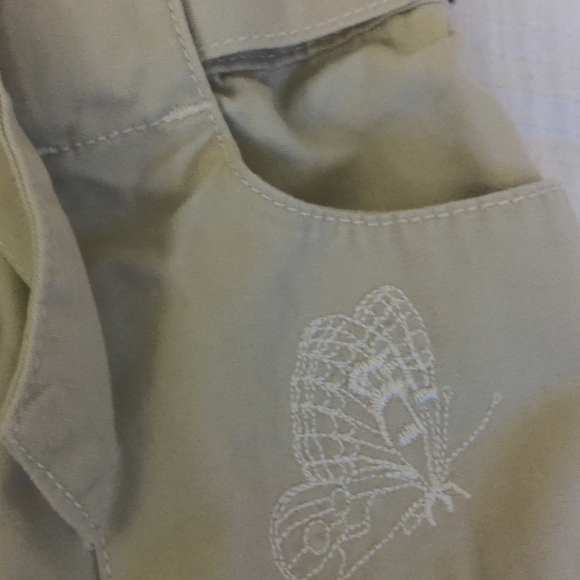 Cherokee Khaki Embroidered Flower Cargo Pants - Picture 4 of 7
